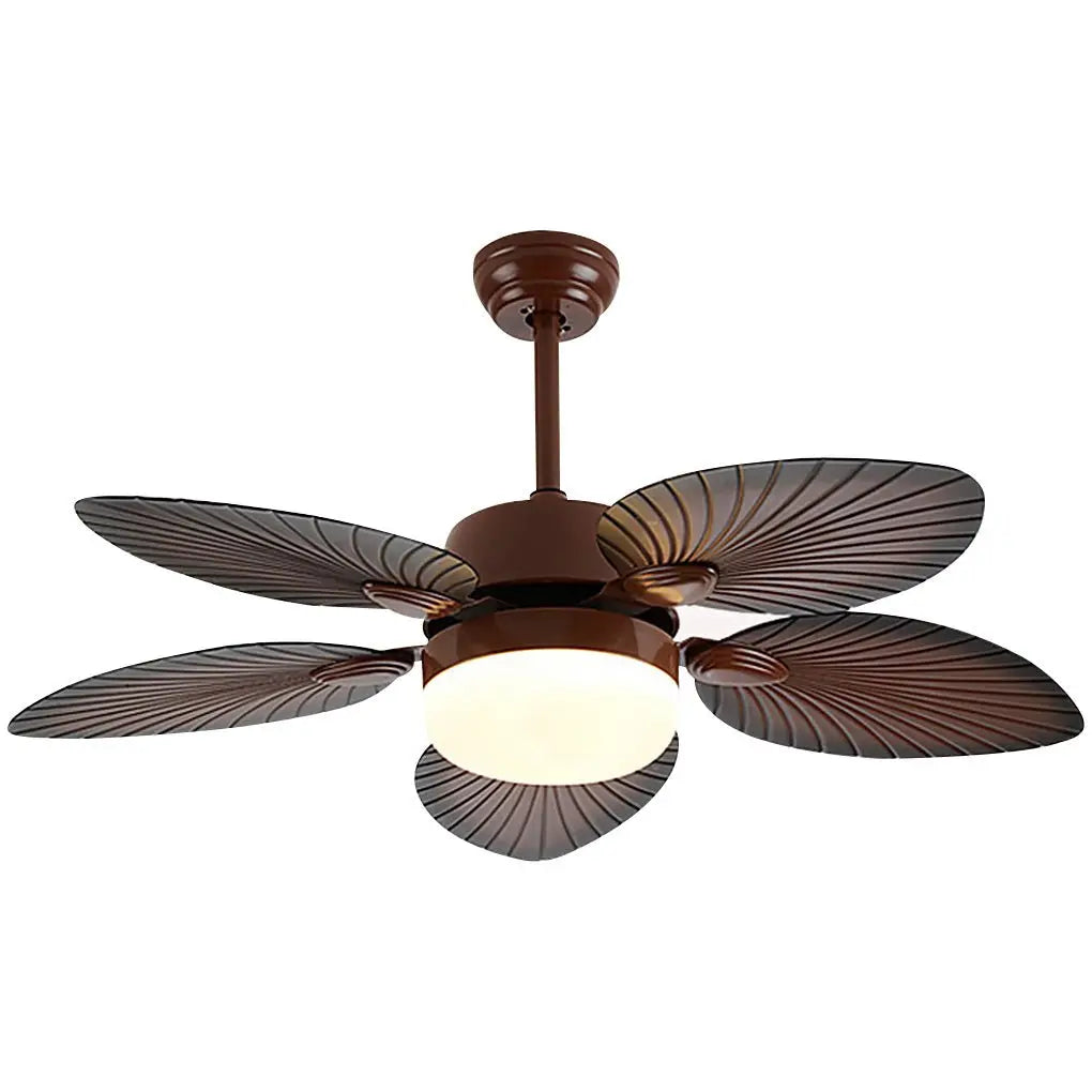 Retro Antique LED Ceiling Fan Lamp with Remote Control and Three Color Dimming Luxe