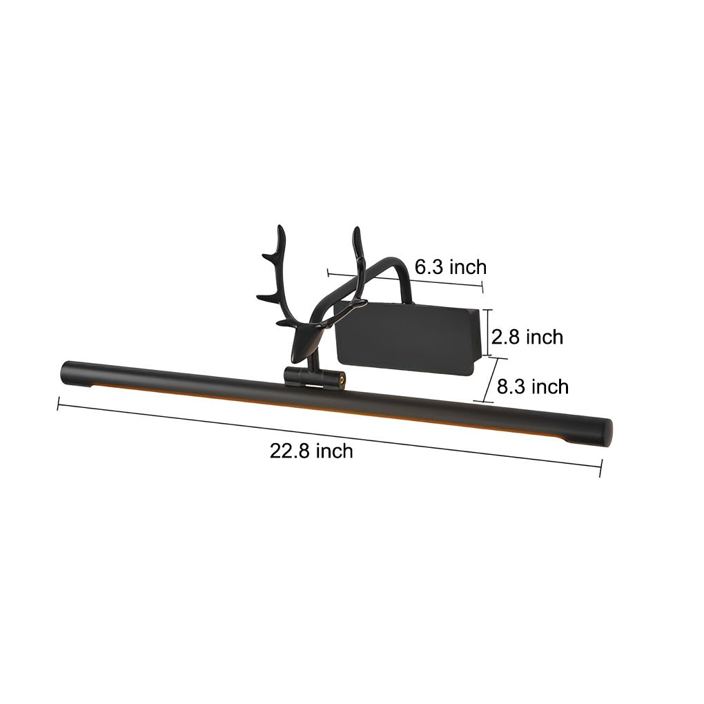 Antler-Inspired LED Vanity Light Bar — Iron & Acrylic, 210° Adjustable, 11W 4500K, 22.8"
