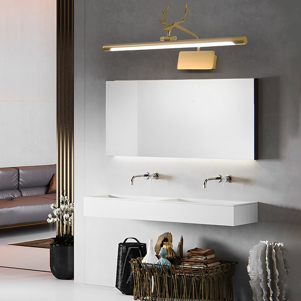 Antler-Inspired LED Vanity Light Bar — Iron & Acrylic, 210° Adjustable, 11W 4500K, 22.8"