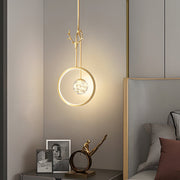 Antler Ring Mini Pendant Light — Gold Iron, 12W LED, 3-Step Dimmable, 9.8" Wide