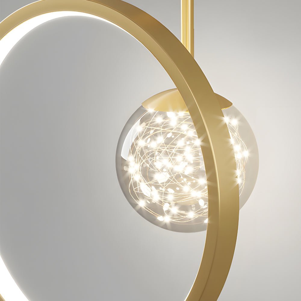 Antler Ring Mini Pendant Light — Gold Iron, 12W LED, 3-Step Dimmable, 9.8" Wide