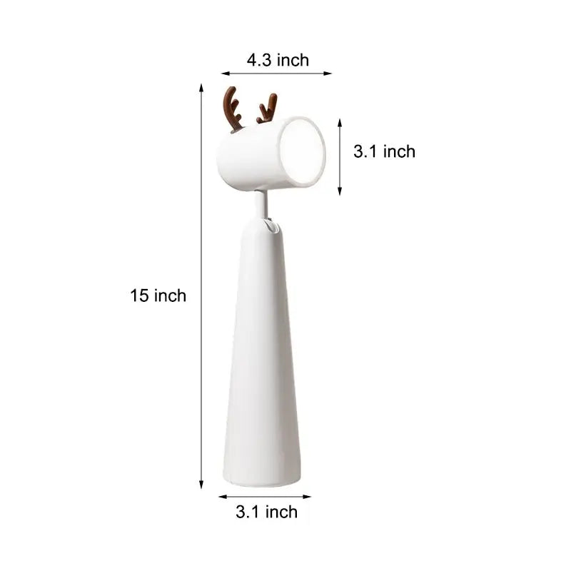 White Desk Lamp with Night Light Feature and USB Rechargeable Antlers Design Luxe