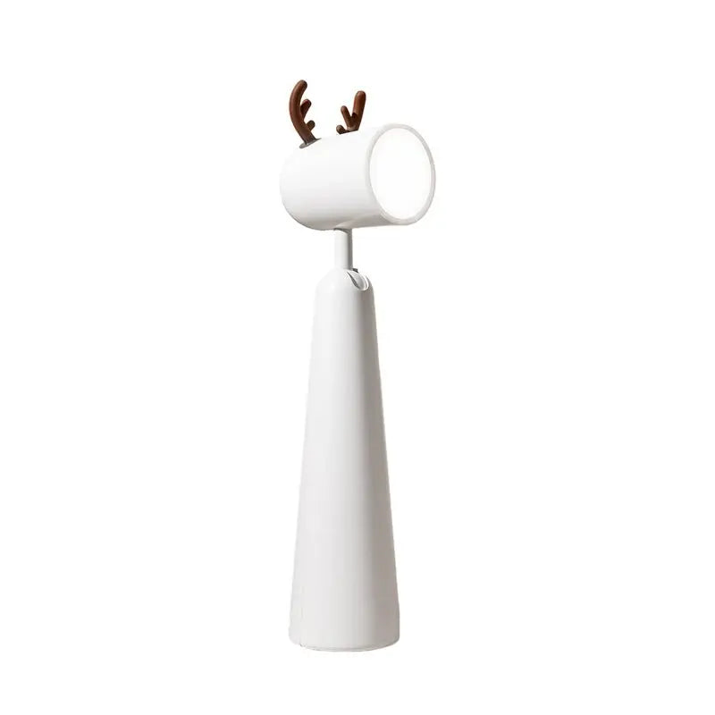 White Desk Lamp with Night Light Feature and USB Rechargeable Antlers Design Luxe