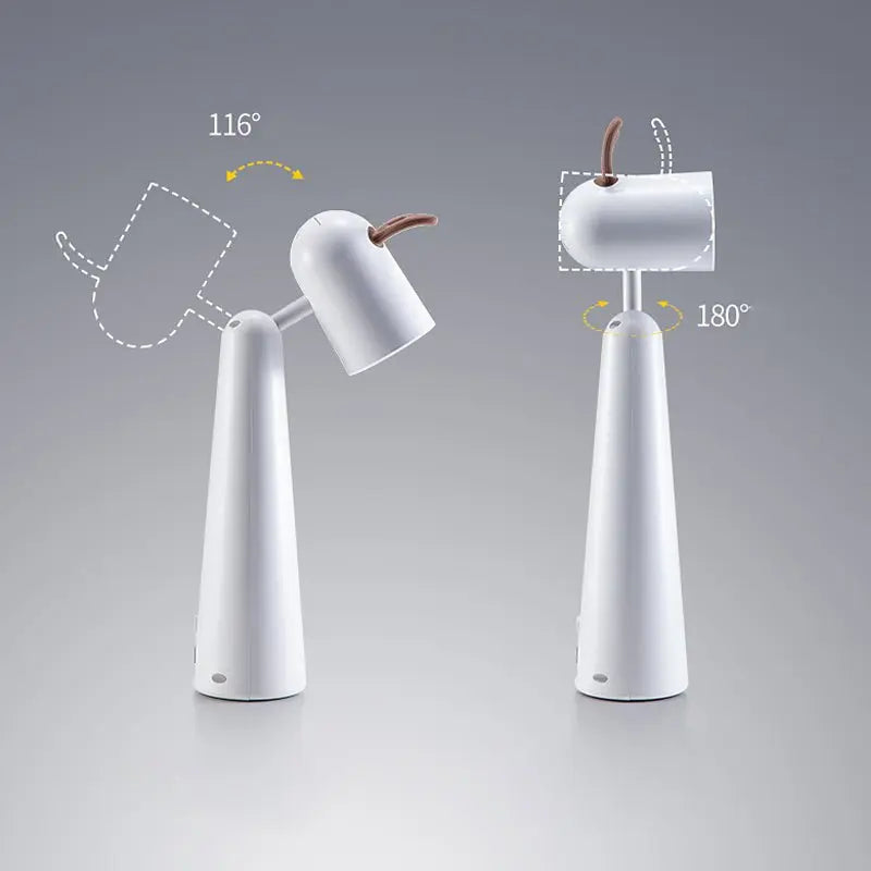 White Desk Lamp with Night Light Feature and USB Rechargeable Antlers Design Luxe