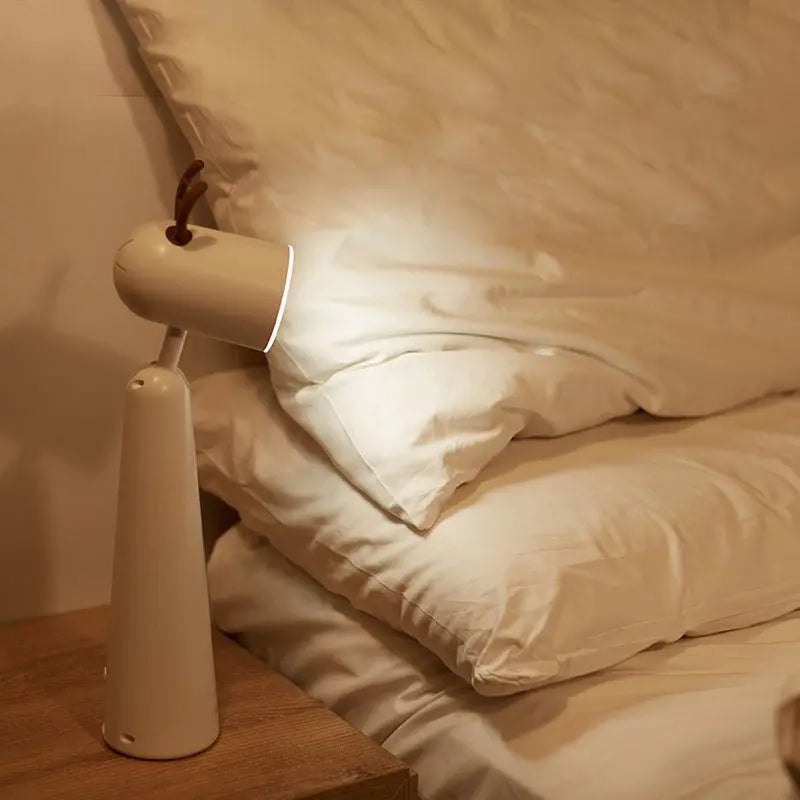 White Desk Lamp with Night Light Feature and USB Rechargeable Antlers Design Luxe