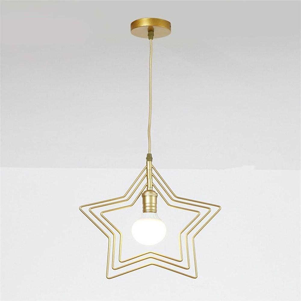 Multi-Star Geometric Pendant Light — Metal, Black or Gold, 1- or 3-Light, 3000–6000K