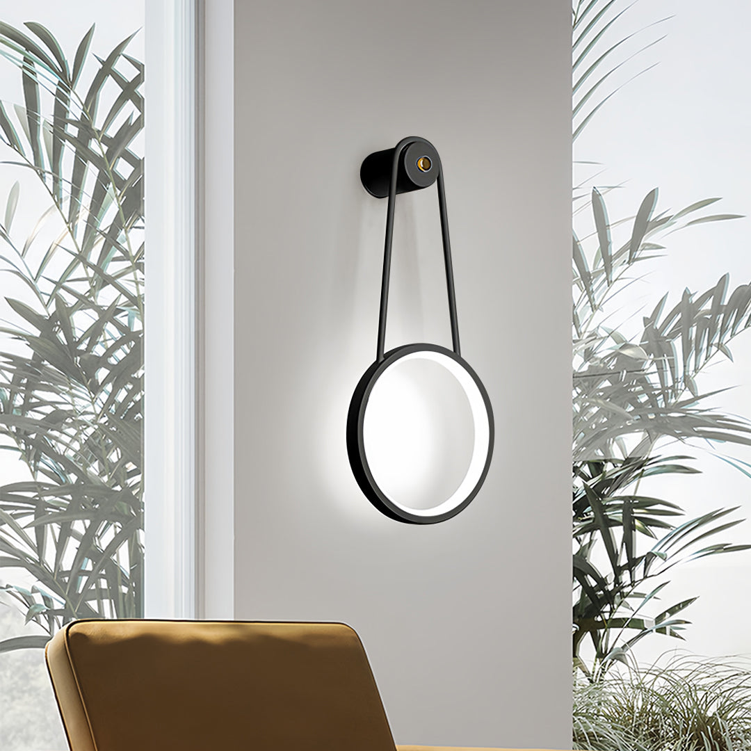 Modern Minimalist LED Wall Sconce — Iron, Silicone Shade, 16W, 3-Step Dimming (3000K/4500K/6000K), Black or Gold