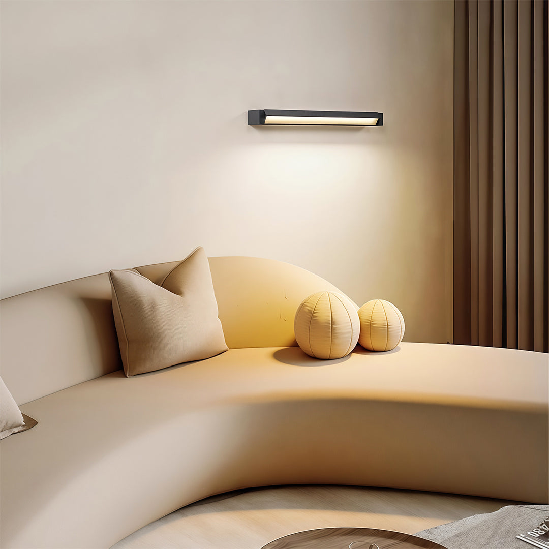 Rotatable Linear LED Wall Sconce — Black Aluminum, Acrylic Shade, 12W/18W/30W, 3000K/4000K/6000K