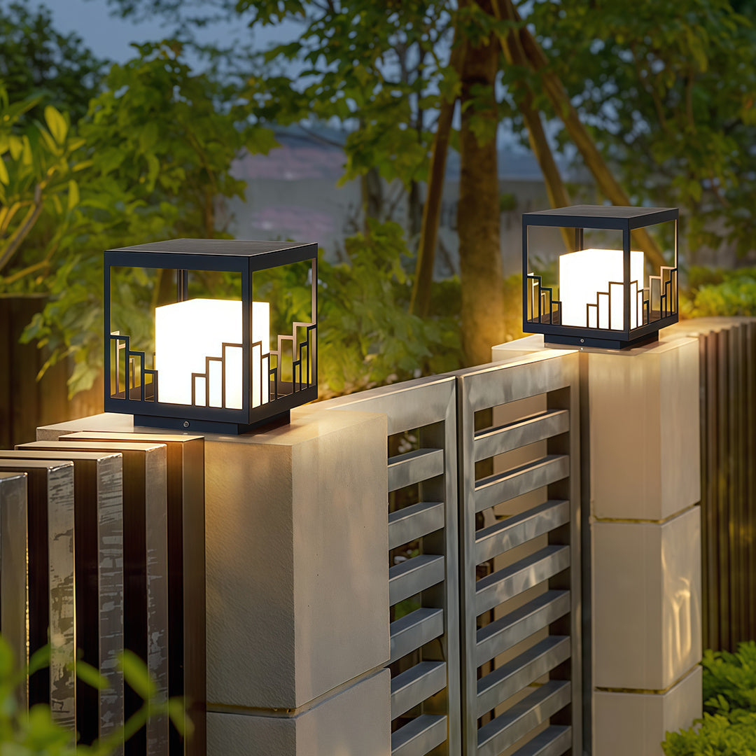Minimalist Outdoor Pillar Light — Matte Black Stainless Steel, 20W LED, IP54, Dual Color Temperature