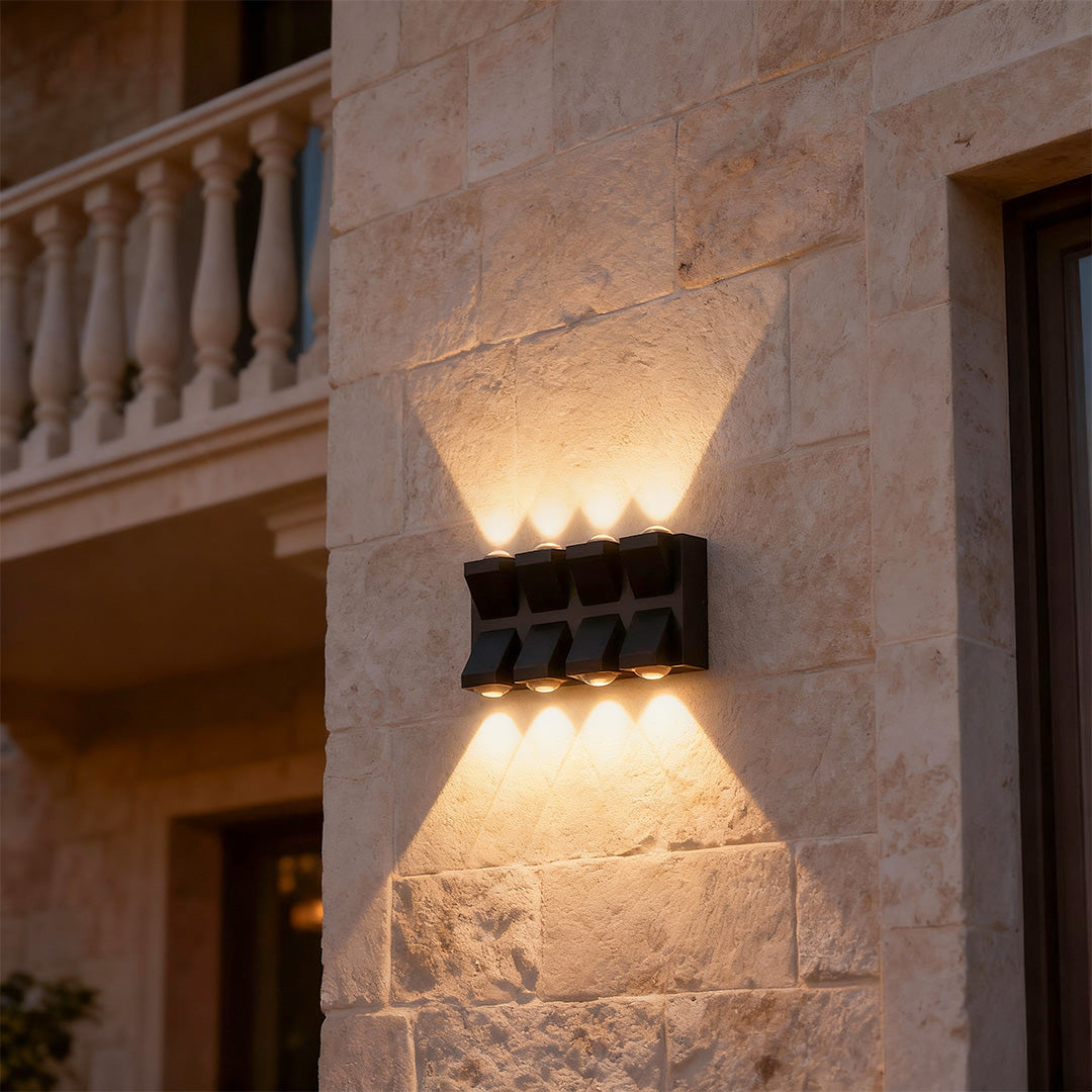 Black Waterproof LED Outdoor Wall Lights - Bidirectional Lamp