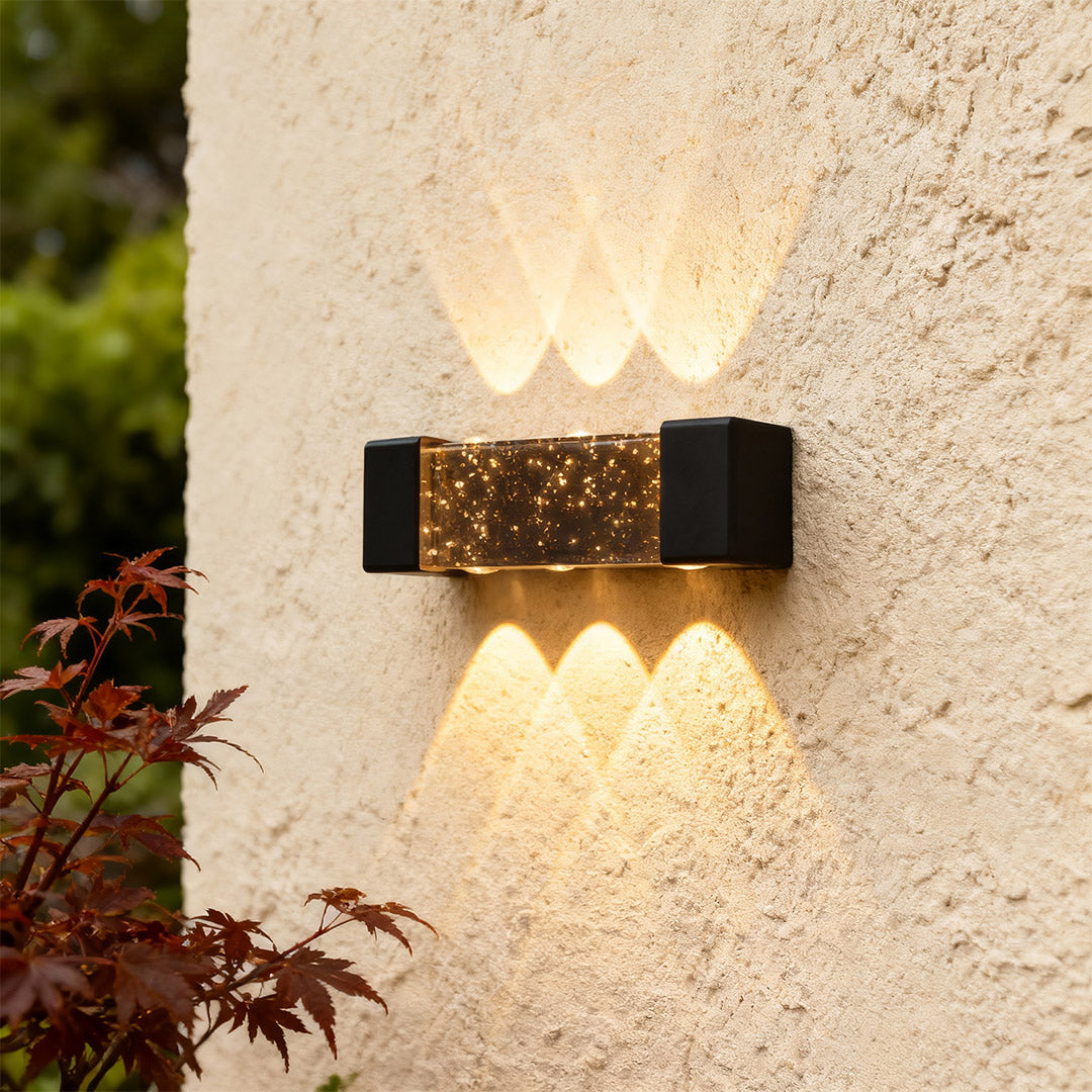 Waterproof Outdoor Up and Down Wall Light with Crystal Design
