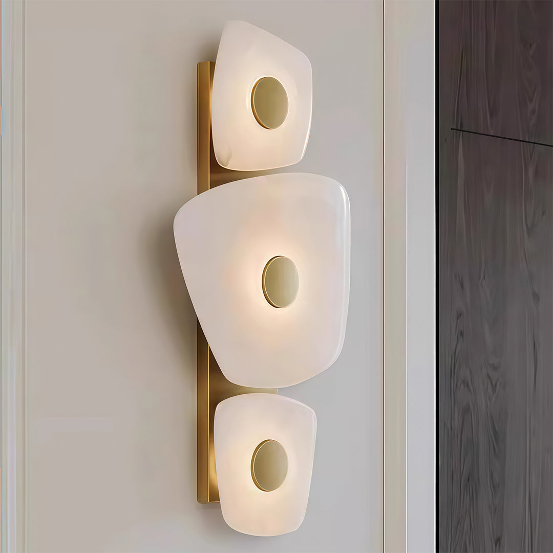 Italian Minimalist Cloud Stone Wall Sconce — Copper, 6.5W LED Warm White, 23.6" Hardwired