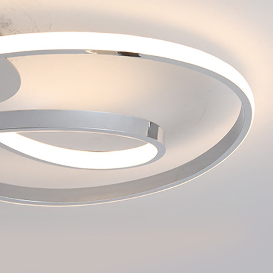 Art Deco Geometric Flush-Mount Ceiling Light — Metal, LED, Dimmable, Black / Chrome / Gold, 23.6" or 31.5"