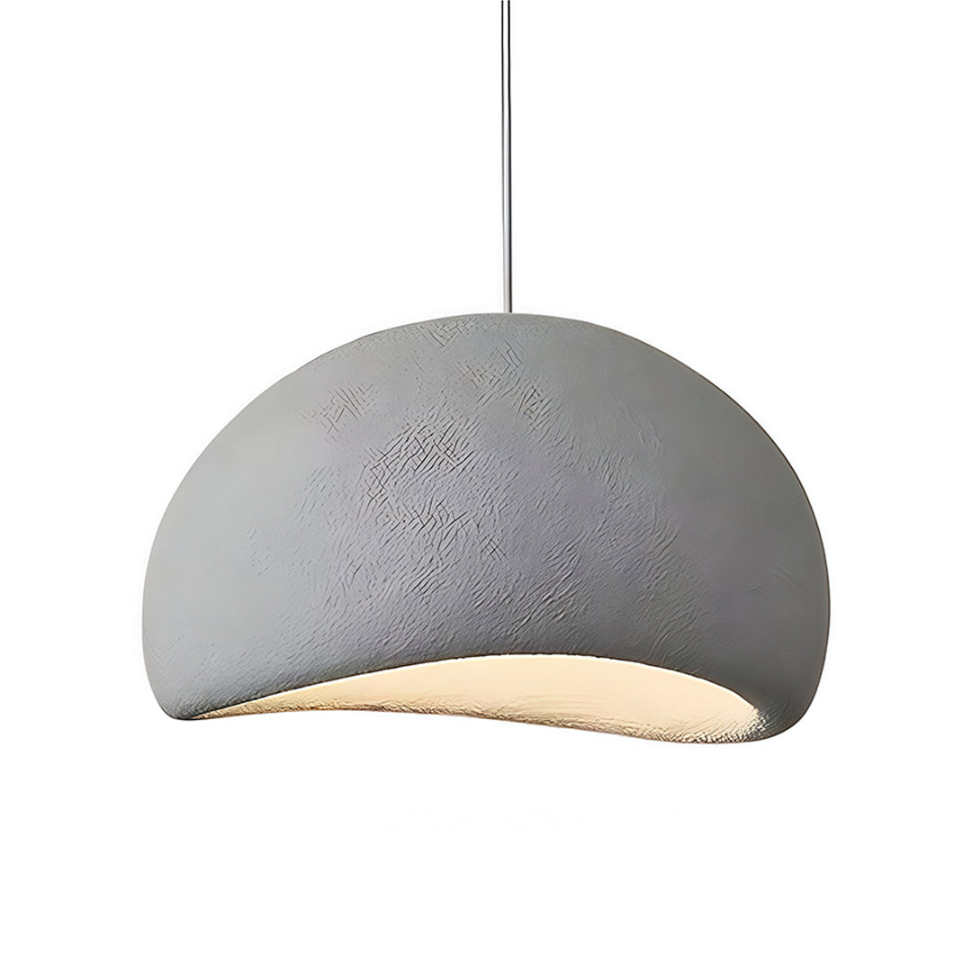 Art Deco Wabi-Sabi Flush Mount / Pendant — White Metal, PS Diffuser, 12W Dimmable, Remote Control