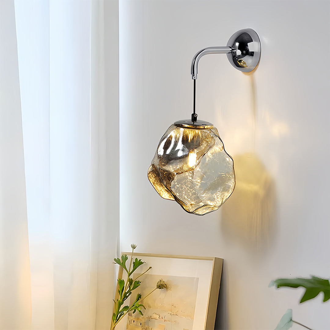 Art Deco Diffused Wall Sconce — Iron, Three-Step Dimming (3000K/4500K/6000K), E27, White / Gold / Rose Gold / Silver