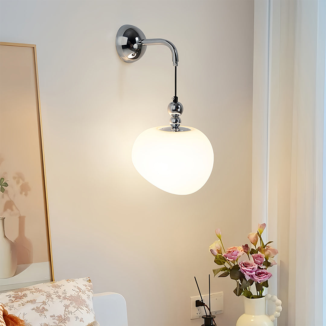 Art Deco Diffused Wall Sconce — Iron, Three-Step Dimming (3000K/4500K/6000K), E27, White / Gold / Rose Gold / Silver