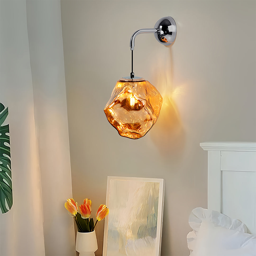 Art Deco Diffused Wall Sconce — Iron, Three-Step Dimming (3000K/4500K/6000K), E27, White / Gold / Rose Gold / Silver