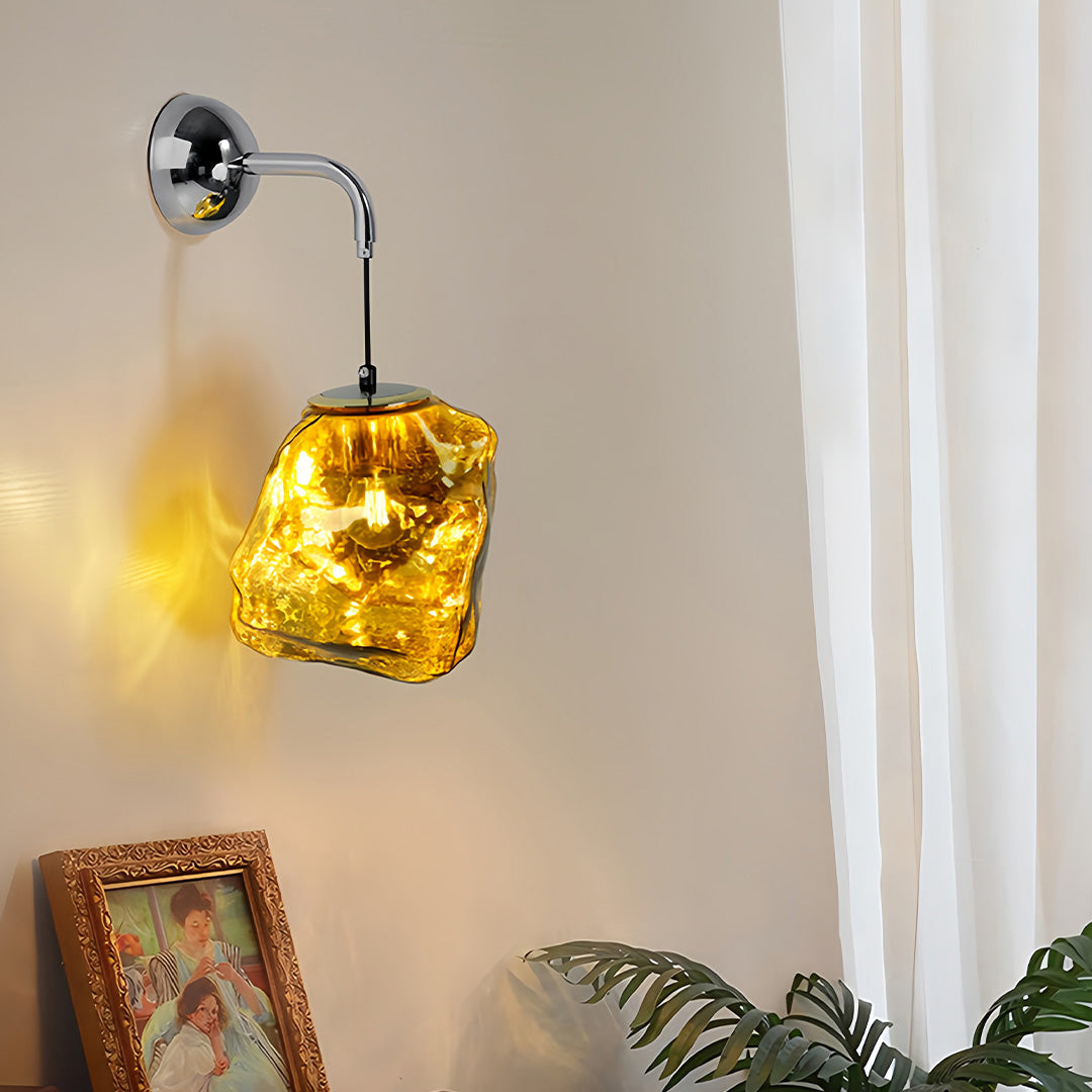 Art Deco Diffused Wall Sconce — Iron, Three-Step Dimming (3000K/4500K/6000K), E27, White / Gold / Rose Gold / Silver