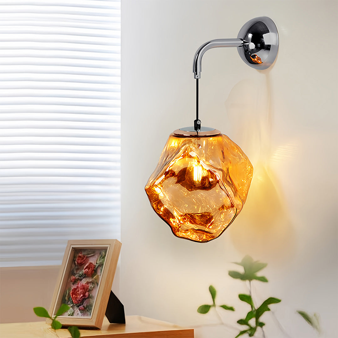 Art Deco Diffused Wall Sconce — Iron, Three-Step Dimming (3000K/4500K/6000K), E27, White / Gold / Rose Gold / Silver