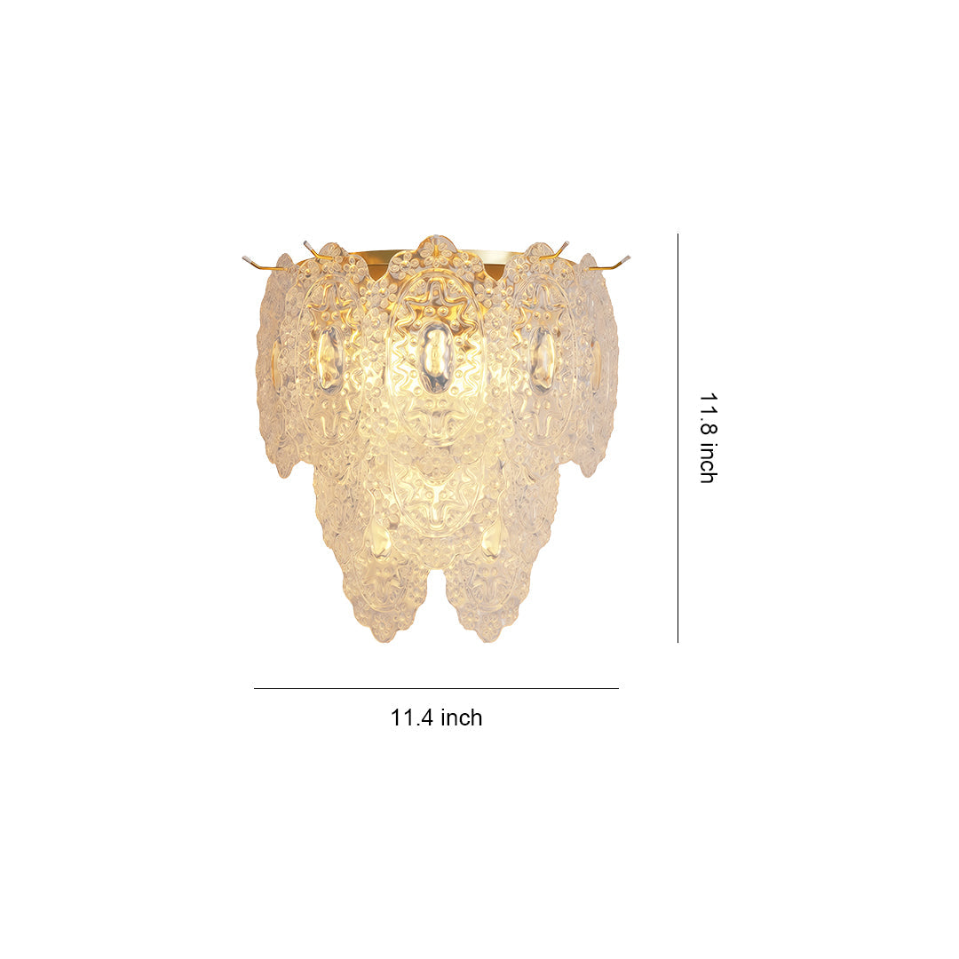 French Art Deco 3-Light Wall Sconce — Copper Frame, Transparent Glass Shades, E14, 11.81" Wide