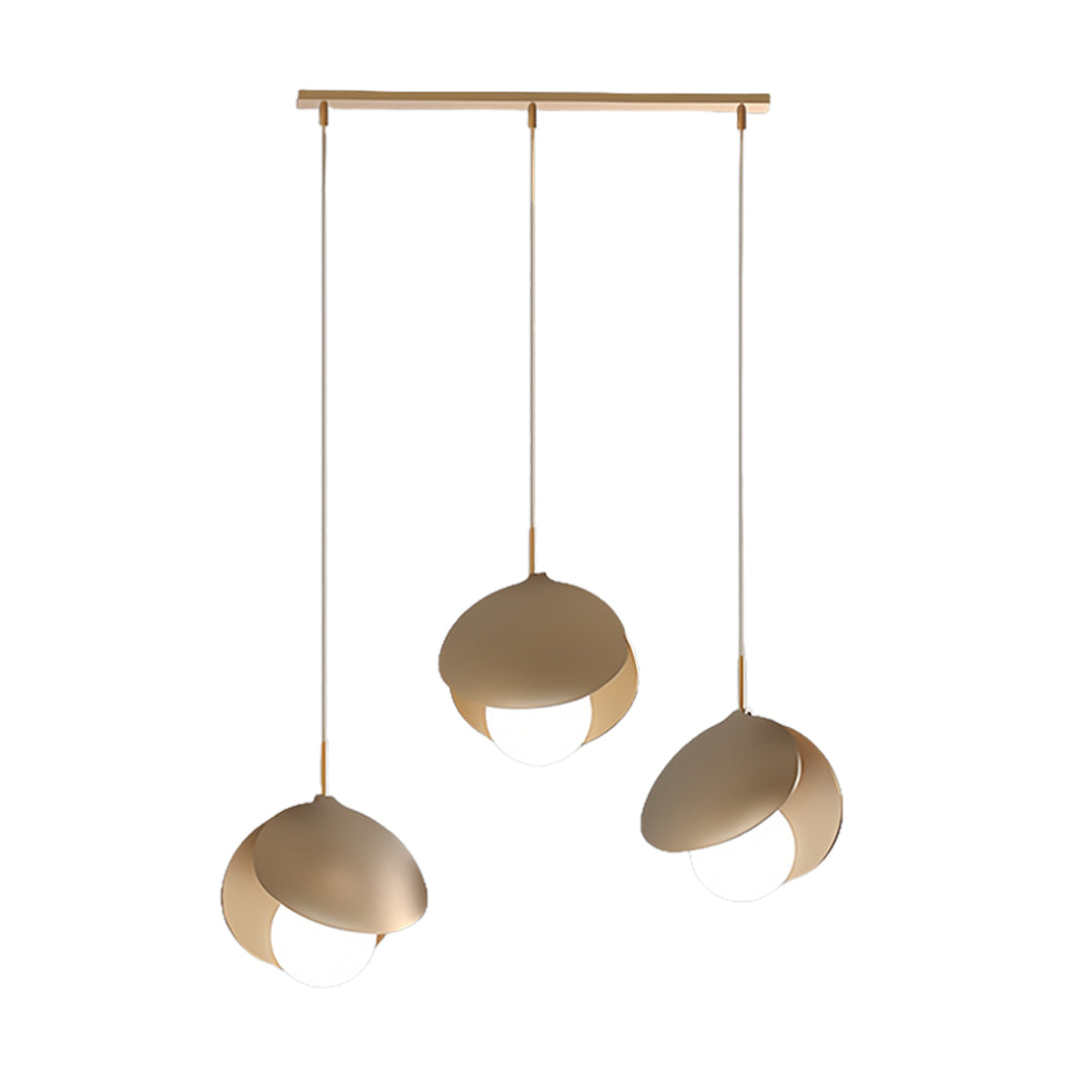 Minimalist 3-Light Pendant — Iron Ring or Petal Design, Acrylic, Three-Color Dimming, Adjustable Height