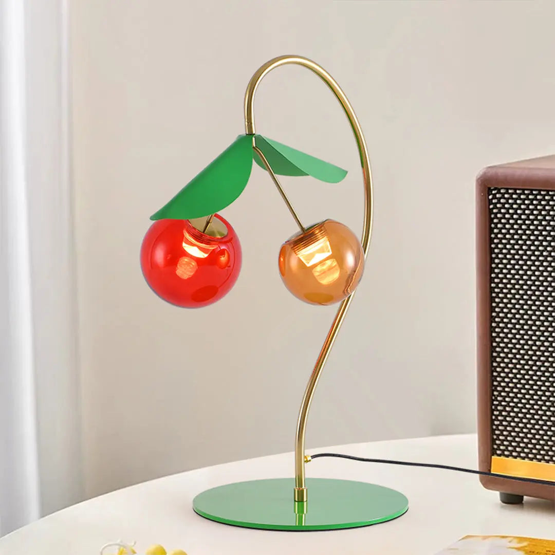 Modern Nordic Dual-Head LED Table Lamps with Stained Glass Design - Creative Cherry Style Luxe