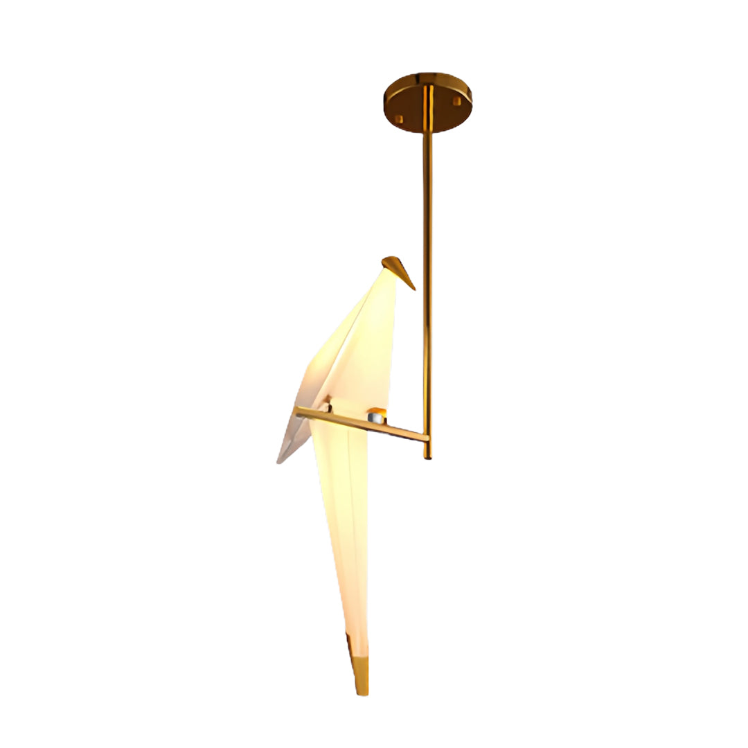Origami Crane Wall Sconce — PP & Metal, Gold Accent, LED 6W, 3000K Warm White
