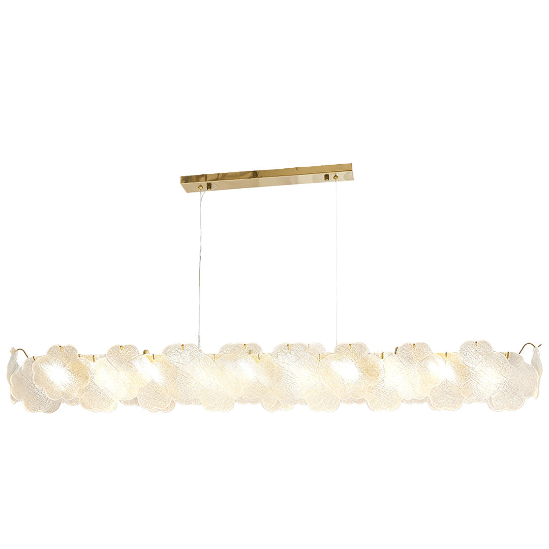 French Country Flower Chandelier — Iron and Glass, 3-Step Dimming, Adjustable Chain, Single / Double-Layer or Long-Row