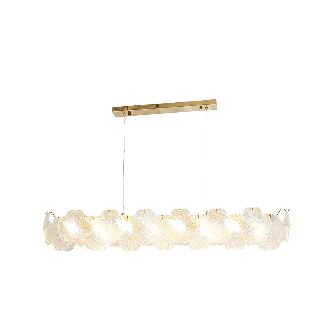 French Country Flower Chandelier — Iron and Glass, 3-Step Dimming, Adjustable Chain, Single / Double-Layer or Long-Row