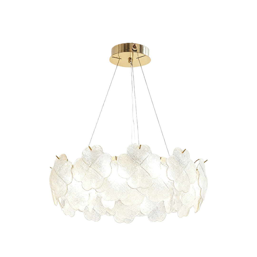 French Country Flower Chandelier — Iron and Glass, 3-Step Dimming, Adjustable Chain, Single / Double-Layer or Long-Row