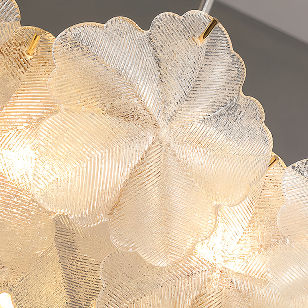 French Wreath Glass Garland Chandelier — K9 Crystal Clover Shades, 3-Step Dimming, 50cm / 60cm