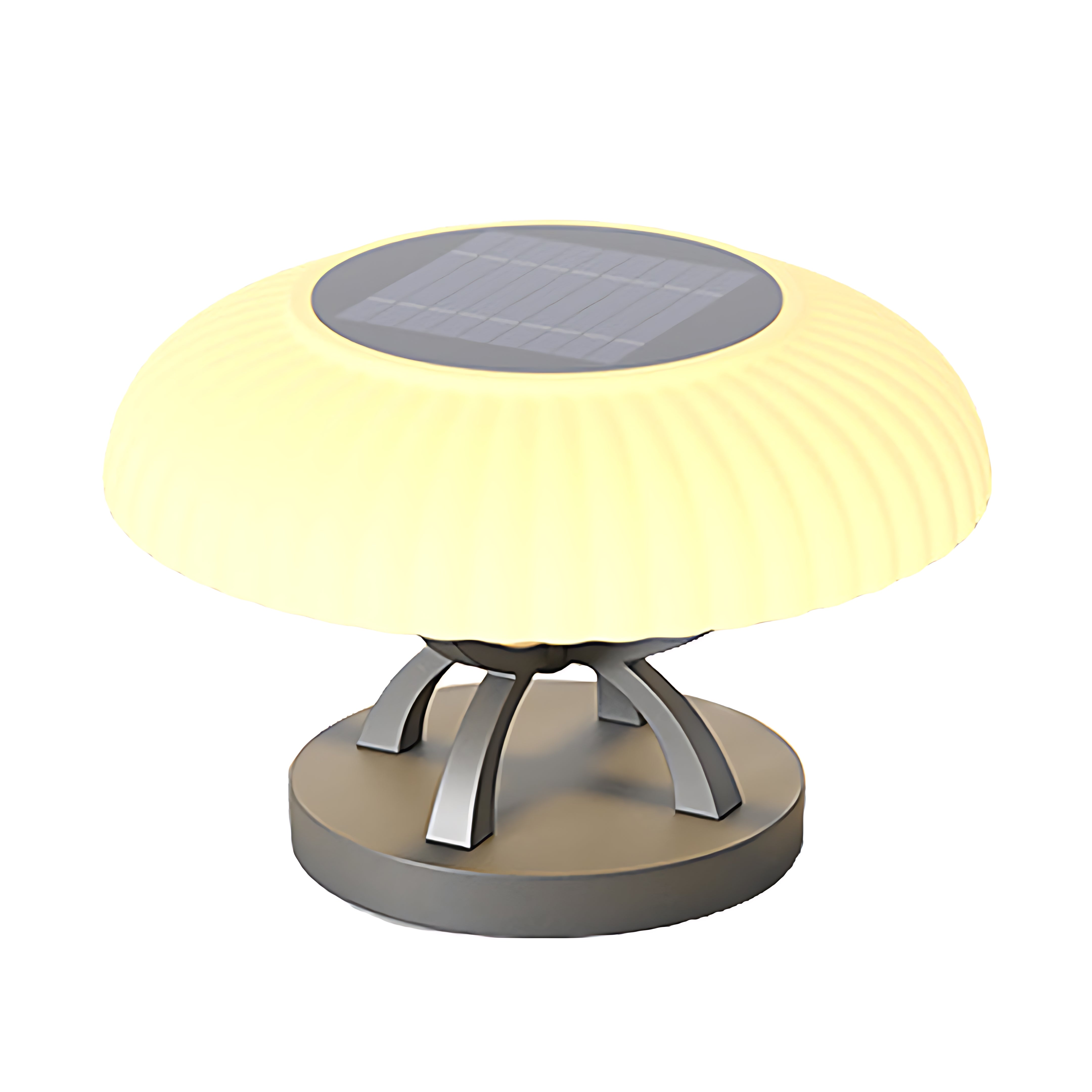 Modern Arc Column Pillar Light — Stainless Steel, PE Shade, LED 3000K, IP65, Solar / Hardwired