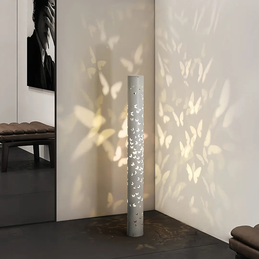 Decorative Column Lamp with Butterfly Floor Lamp Ambient Projector Luxe