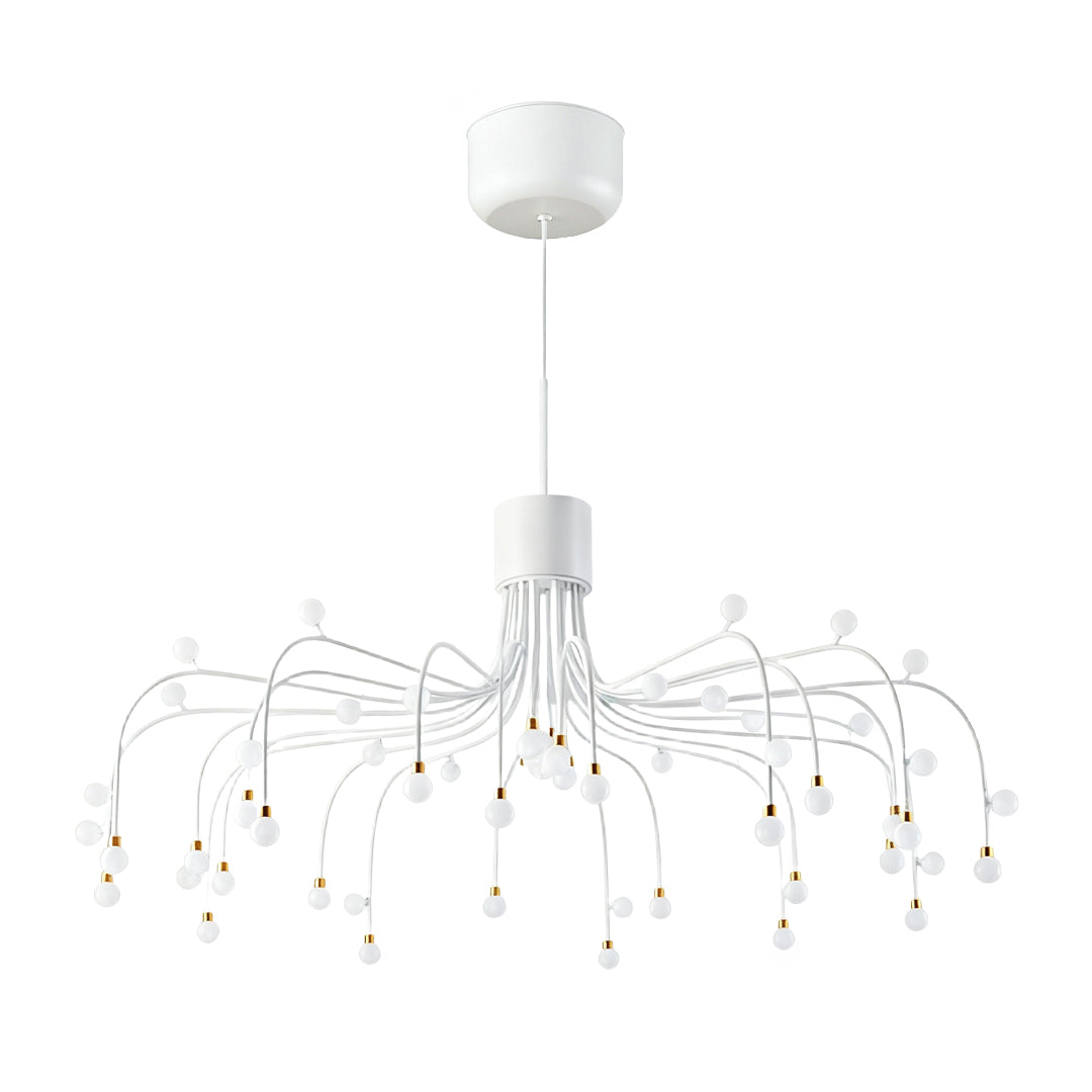 Modern Retro Chandelier — Iron and Aluminum, White Acrylic, 4000K LED, 47.2" Adjustable Chain, Black / White / Gold