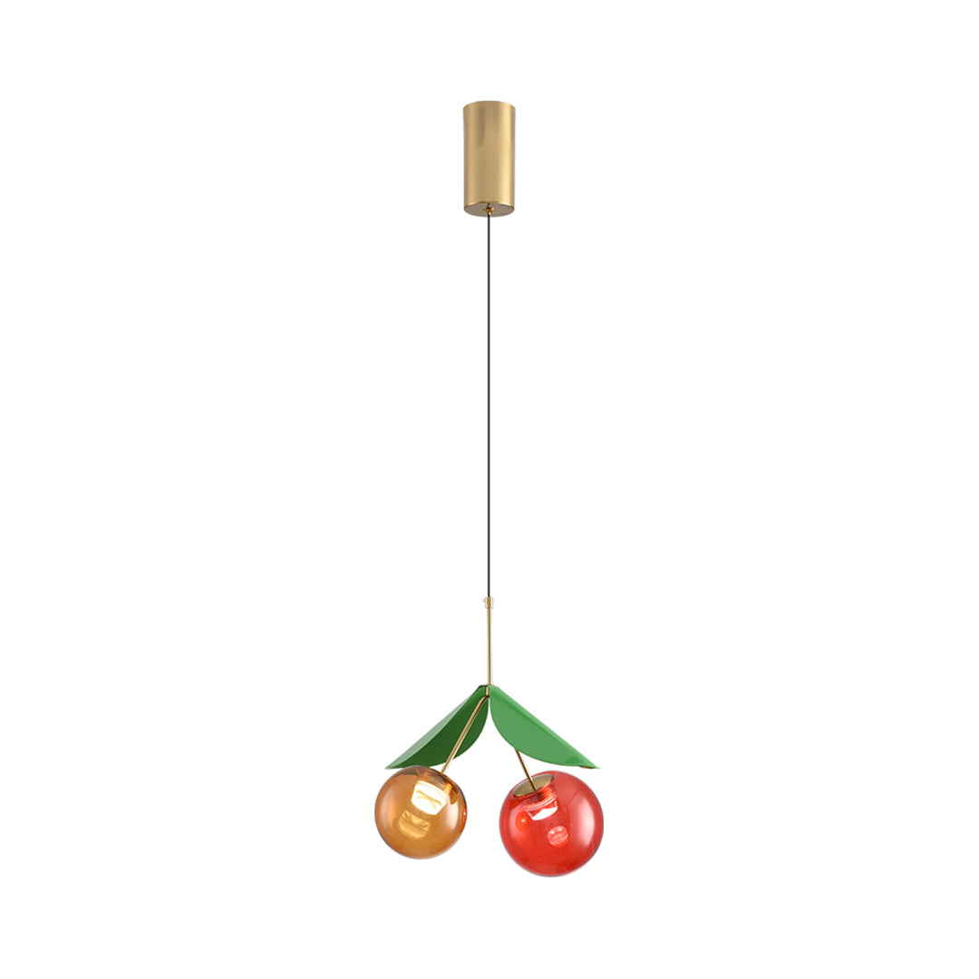 Cherry Glass Globe Mini Pendant — Electroplated Metal, LED, 6W / 12W, Three-Color Dimming