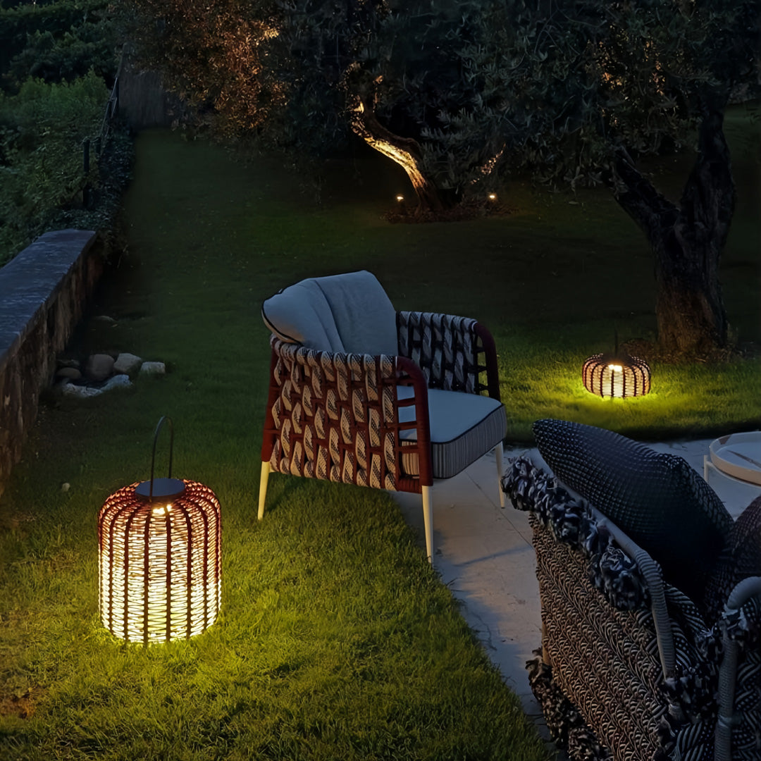 Woven Rope Outdoor Portable Lantern — Stainless Steel, LED 10W, IP54, 3 Sizes