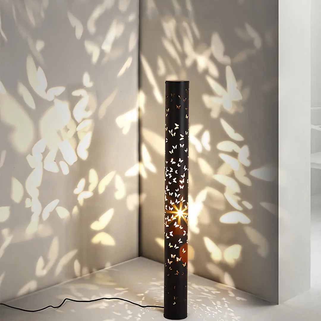 Decorative Column Lamp with Butterfly Floor Lamp Ambient Projector Luxe