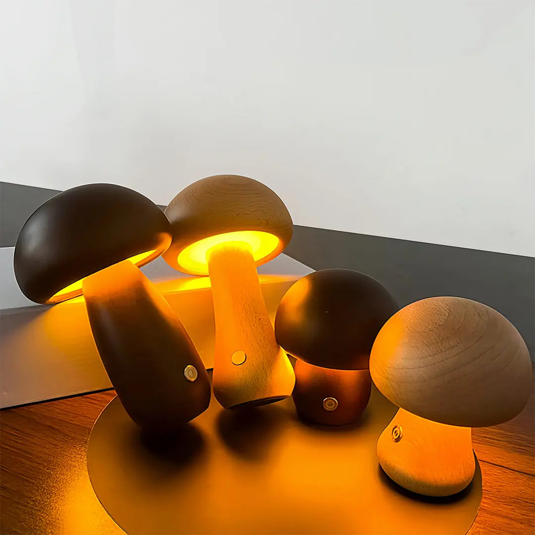 Simple LED Decorative Table Lamp - Mushroom Design for Nighttime Use Luxe