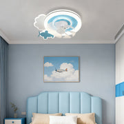 Blue and White Children's Ceiling Fan with Lights and Quiet Motor