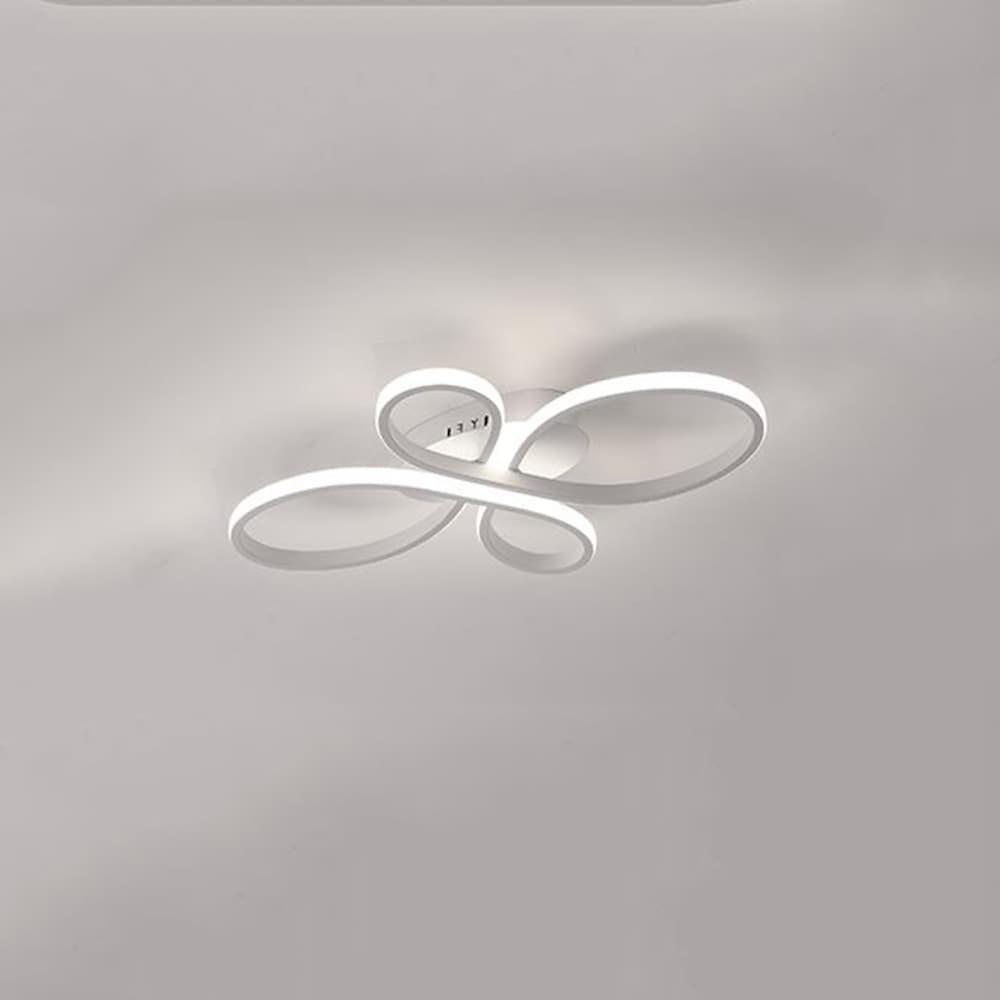Intertwined Flower Flush-Mount LED Ceiling Light — Aluminum, 1-Light, 37W, Dimmable with Remote, 2800K–7000K, 24" Wide