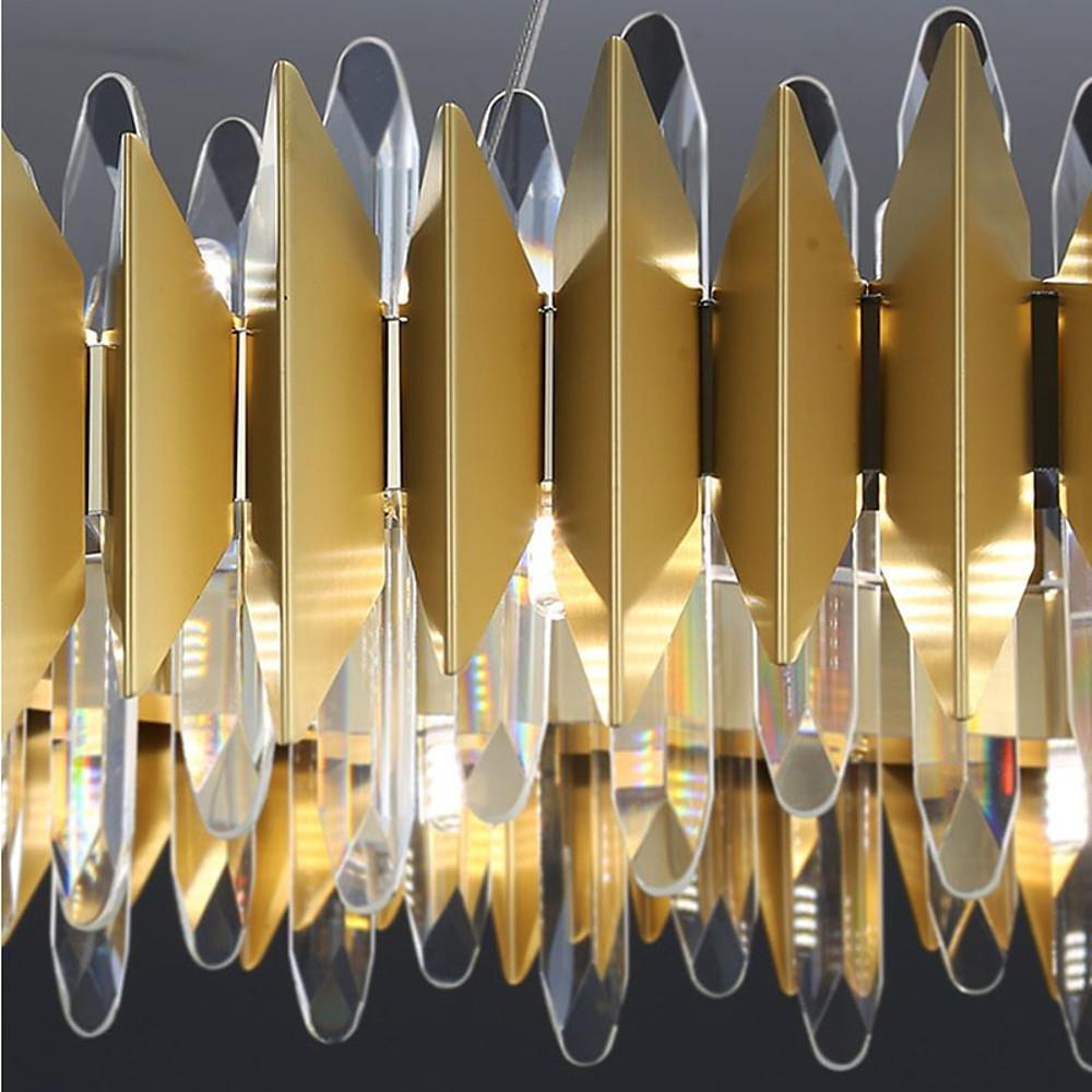 Round Crystal Chandelier — Stainless Steel, LED, 3000–5400K, 8- or 12-Light