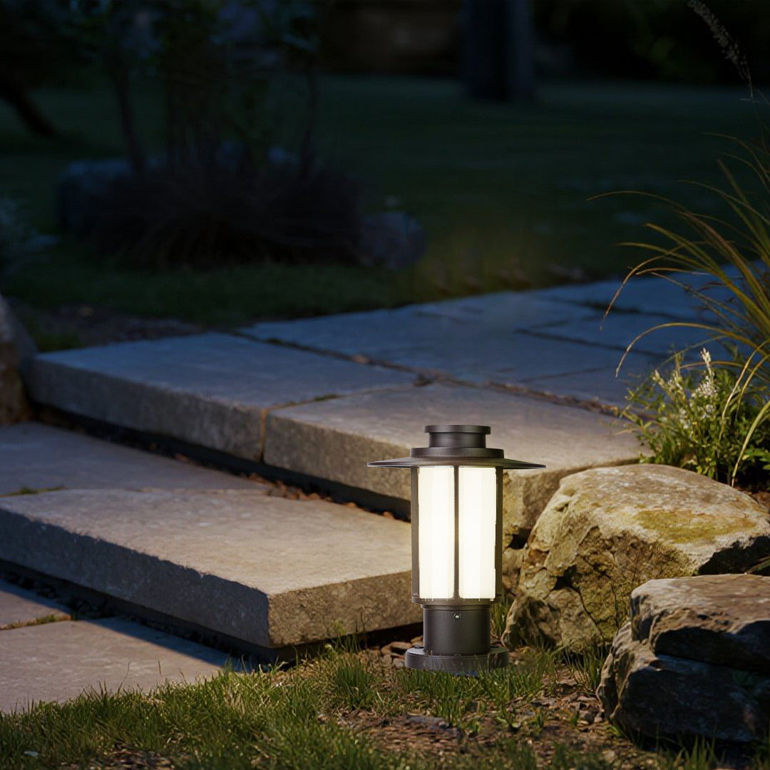 Minimalist Dome Bollard Path Light — Die-Cast Aluminum, Brown, E27, IP54, 12.6" or 31.5" Height