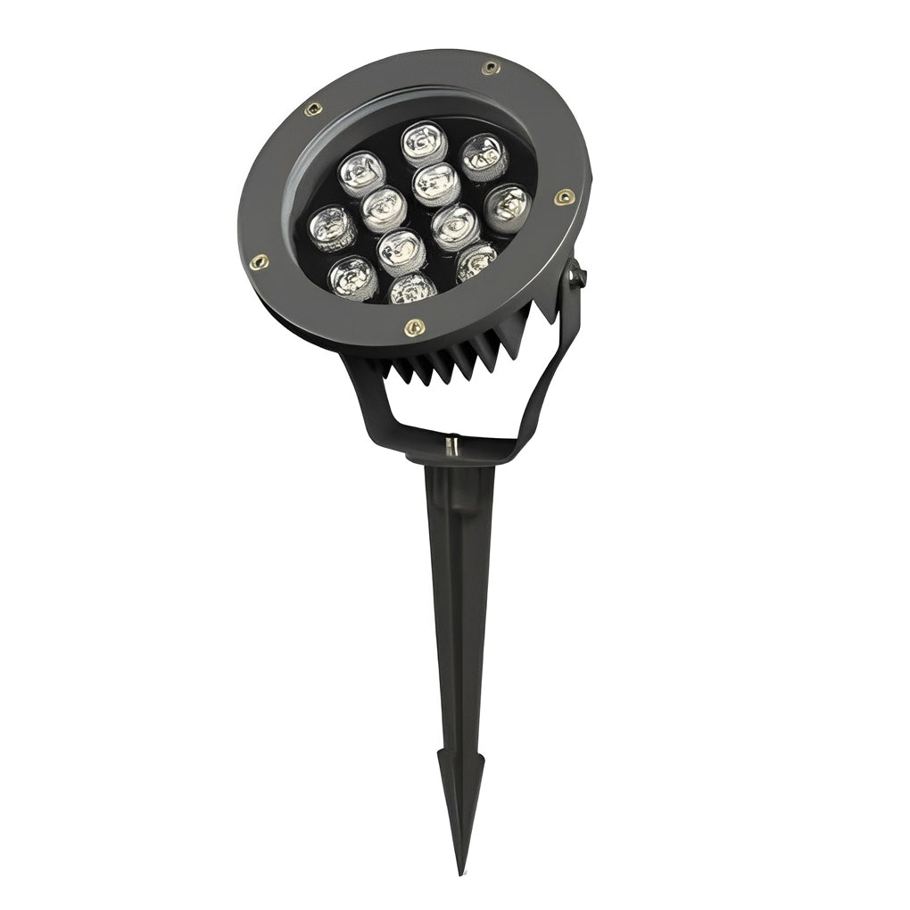 Round Outdoor LED Spotlight — Die-Cast Aluminum, DC 24V, IP65, 9W–24W, 3000K Warm White