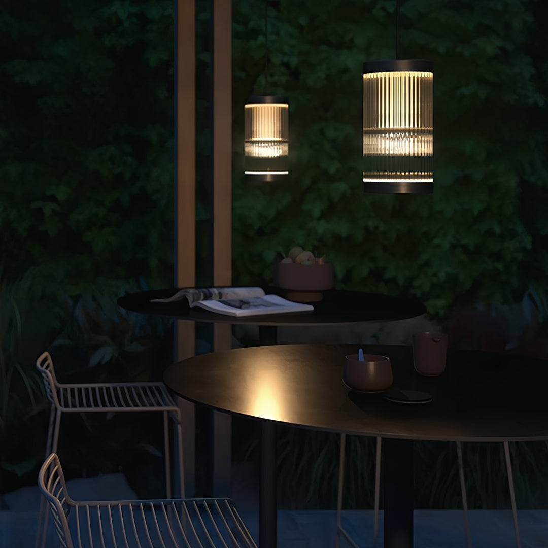 Modern Outdoor Hanging Pendant Light — Stainless Steel, 12W LED, IP65 Weatherproof, Black or White