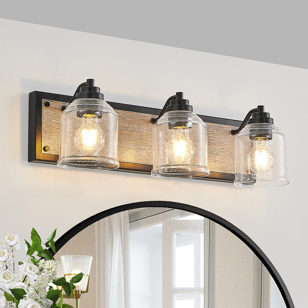 Geometric Linear Multi-Light Vanity Sconce — Iron, Matte Black or White, 3/4/5/6-Light, E26, Hardwired