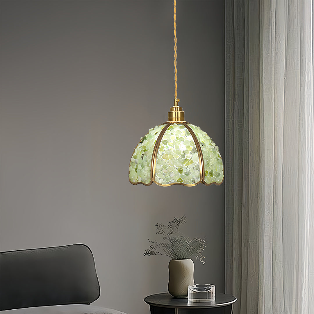 Vintage Crystal Mini Pendant — Full Copper, E27, 12W LED, Three-Color Dimming, 8.66" Diameter, 7 Styles