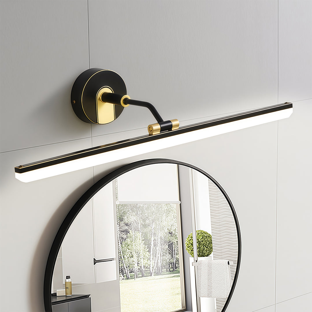 Linear LED Bathroom Vanity Light Bar — Copper, Black or Gold, Three-Color Temperature, Small / Medium / Large