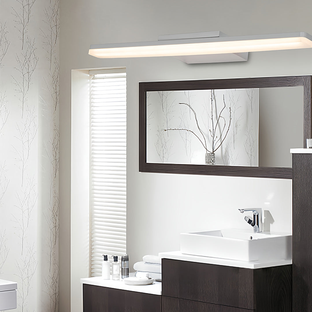 Minimalist Bathroom Vanity Light Bar — White Aluminum, 12W LED, 4200K Neutral Light