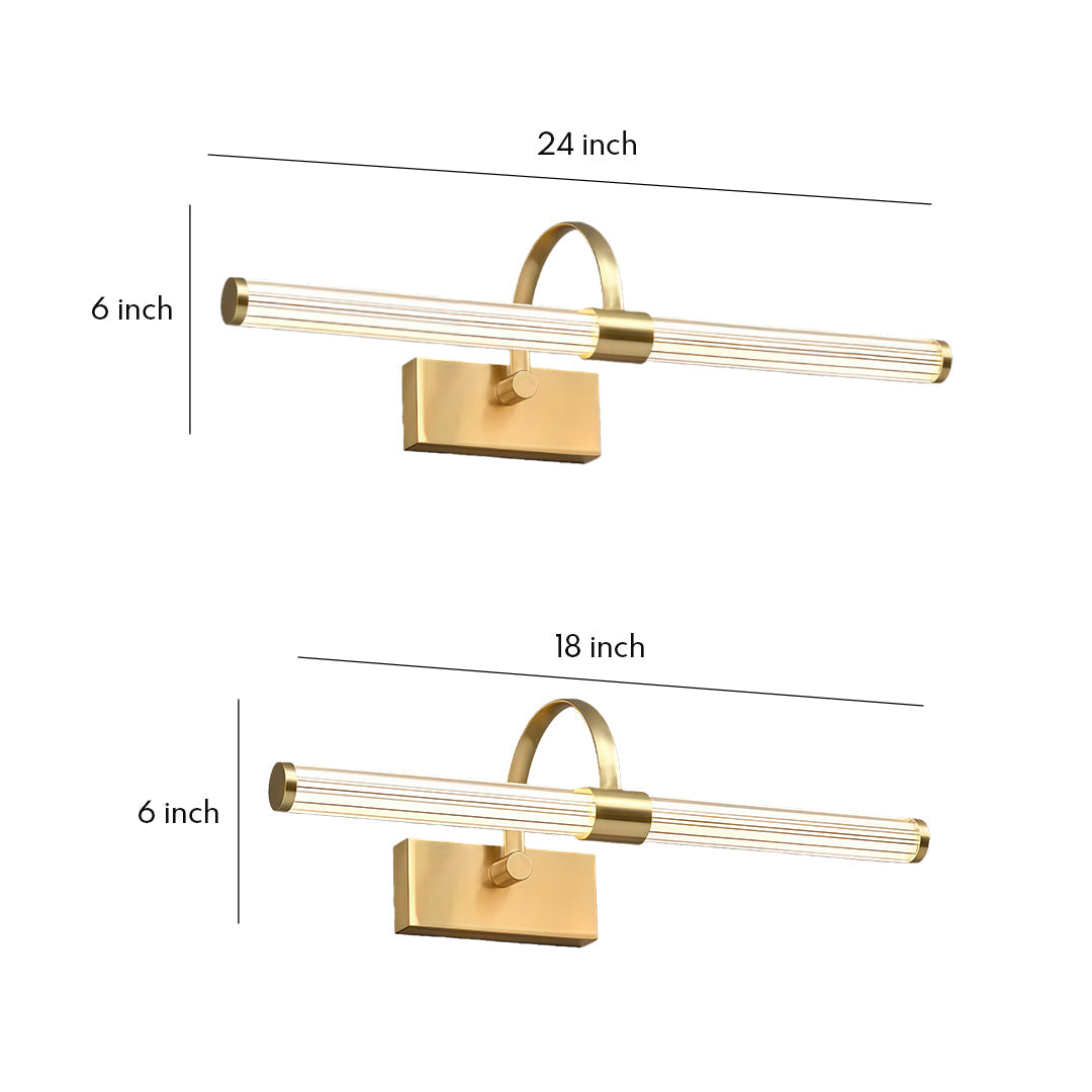 Minimalist Solid Copper Vanity Light Bar — LED, 18W/24W, 450mm & 600mm, Copper or Black