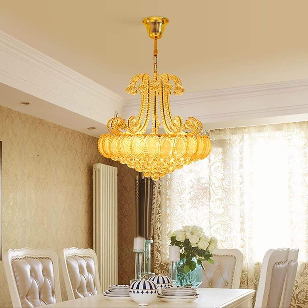 8-Light Vintage Crystal Chandeliers in Modern Gold and Silver for Living Rooms